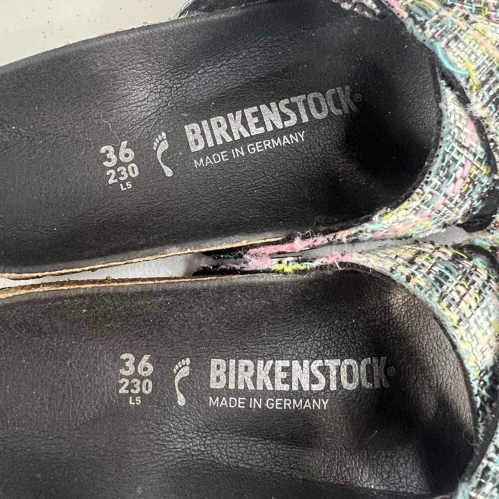 Birkenstock Cross-Strap Sandals in Multicolor Tweed Pattern - Picture 8 of 11